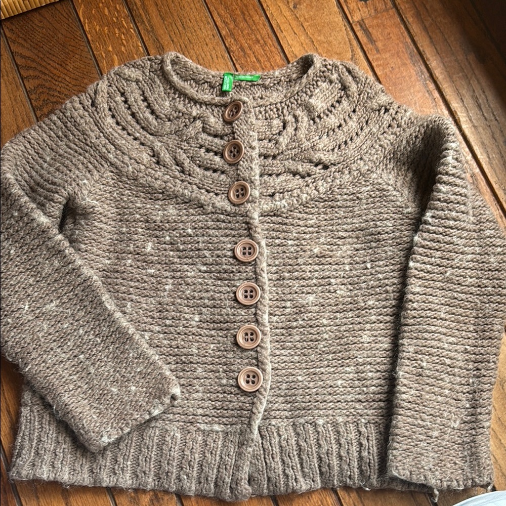United Colors Of Benetton Brown Cardigan Sweater- Girls size 8